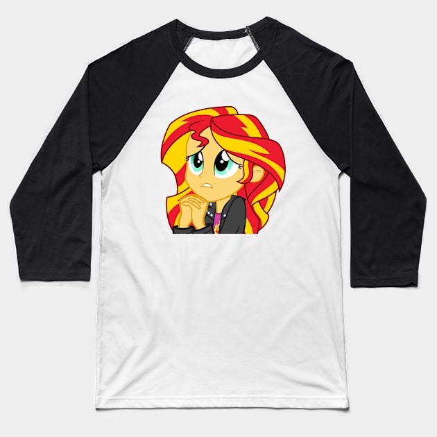 Pleading Sunset Shimmer 2 Baseball T-Shirt by CloudyGlow